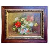 19th Century Large Still Life Oil-on-Canvas Painting Rose Bouquet Napoleon III 19th century - photo 1