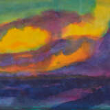 Emil Nolde. Meer (blau-violett mit orange-farbenen Wolken) - Foto 1
