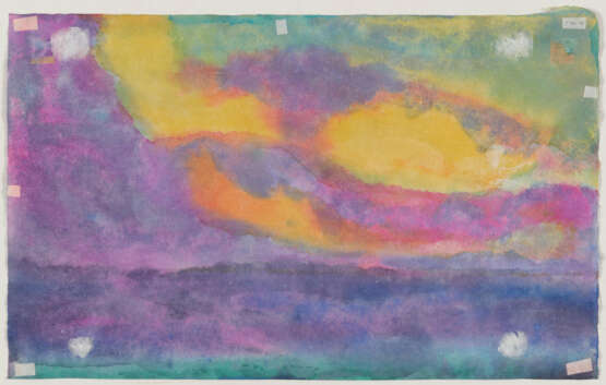 Emil Nolde. Meer (blau-violett mit orange-farbenen Wolken) - Foto 3