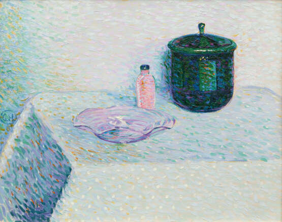 Curt Herrmann. Stillleben mit Schale, Fläschchen und Deckeldose - photo 1