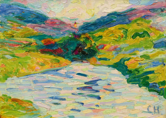 Curt Herrmann. Landschaft mit Flußlauf - photo 1