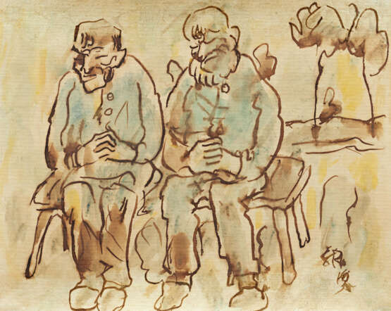 Christian Rohlfs. Zwei sitzende Figuren - Foto 1