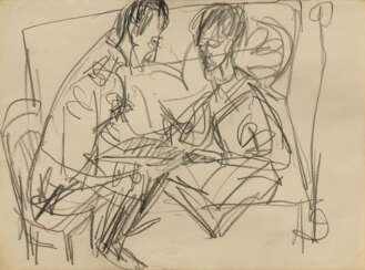 Ernst Ludwig Kirchner. Zwei Personen am Tisch (Unterhaltung)