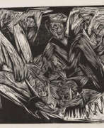 Woodcut. Ernst Ludwig Kirchner. Absaloms Tod