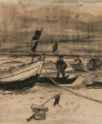 Max Pechstein. Hermann Max Pechstein. Fischerboote am Strand Max Pechstein. Hermann Max Pechstein. Fischerboote am Strand