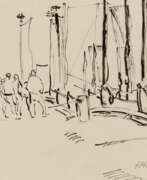 Max Pechstein. Hermann Max Pechstein. Fischer und Segelboot am Hafen (Nidden) Max Pechstein. Hermann Max Pechstein. Fischer und Segelboot am Hafen (Nidden)