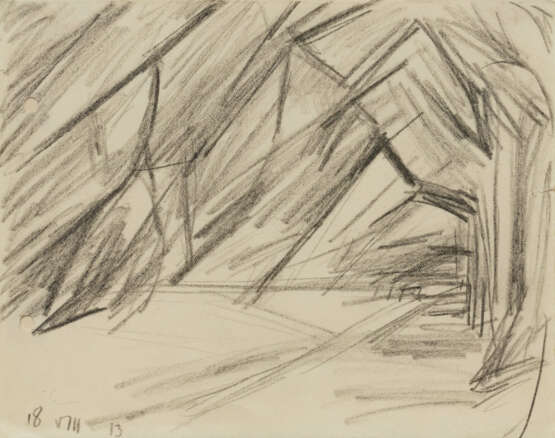 Lyonel Feininger. Weg mit Bäumen - photo 1 Lyonel Feininger. Weg mit Bäumen - photo 1