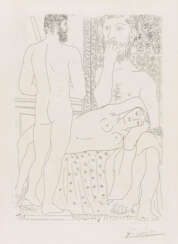 Pablo Picasso. Sculpteur, Modèle Couché et Autoportrait en Hercules Sculpté