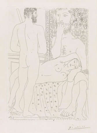 Pablo Picasso. Sculpteur, Modèle Couché et Autoportrait en Hercules Sculpté - photo 1 Pablo Picasso. Sculpteur, Modèle Couché et Autoportrait en Hercules Sculpté - photo 1