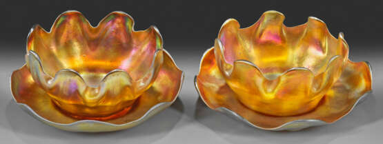 Paar Tiffany Favrile-Kaviarschalen - Foto 1