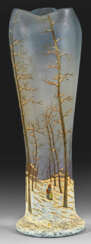 Große Jugendstilvase mit Winterlandschaft