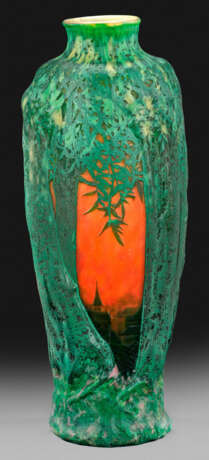 Seltene Daum-Landschafts-Vase "Saules soleil couchant" - Foto 1