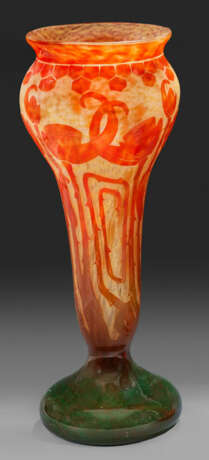 Große Art Déco-Vase "Spirales" von Le Verre Français - фото 1