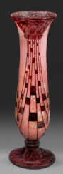 Große Art Déco-Vase "Colliers" von Le Verre Français