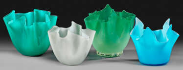 Sammlung von vier "Fazzoletto"-Vasen