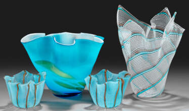 Sammlung von vier "Fazzoletto"-Vasen