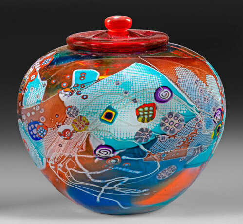 Große Deckelvase von Wes Hunting - photo 1 Große Deckelvase von Wes Hunting - photo 1