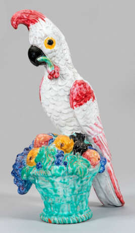 Große Jugendstil-Figur "Papagei mit Kirsche" von Nymphenburg - Foto 1