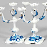 Paar Tafelleuchter mit Dekor "Orchidee auf Ast" - фото 1