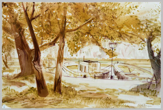 Großes Unikat-Wandbild mit Hafenlandschaft - фото 1