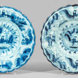 Zwei Frankfurter Fächerplatten mit Chinoiserien - photo 1