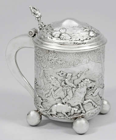 Jagd-Kugelfußdeckelhumpen im Barockstil - photo 1