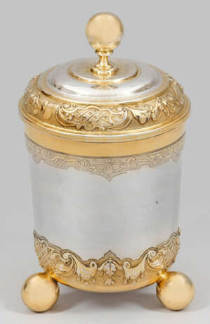 Großer Augsburger Barock-Kugelfußbecher - photo 1