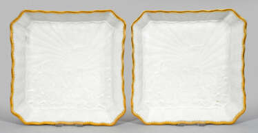 Paar Carréschalen mit Schwanenservice-Dekor