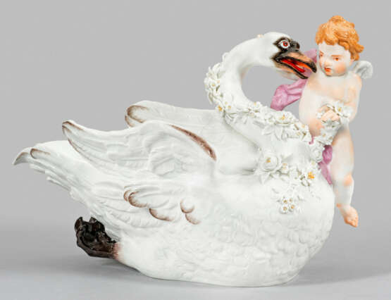 Prächtige Meissen Sauciere in Gestalt eines Schwans - photo 1
