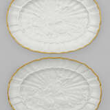 Paar ovale Meissen Anbietplatten mit Schwanenservice-Dekor - photo 1