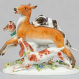 Meissen Figurengruppe "Rottier, von Hunden gehetzt" - photo 1