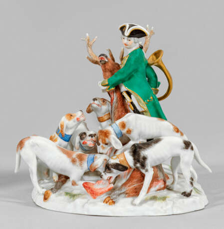 Jäger mit Hunden und erlegtem Hirsch - photo 1