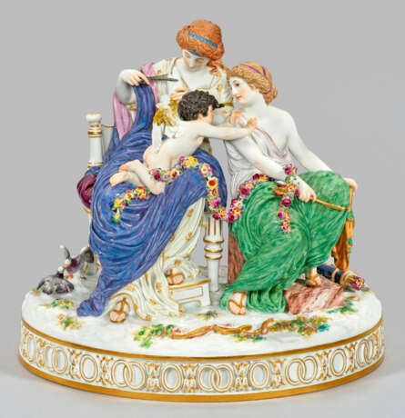 Große klassizistische Meissen Figurengruppe "Amor in Nöten". - photo 1