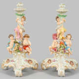 Paar seltene Prunk-Tafelleuchter von Meissen - photo 1