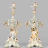 Großes seltenes Paar figürlicher Prunkgirandolen von Meissen - photo 1