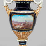 Große Meissen Schlangenhenkelvase mit Dresden-Vedute - Foto 1