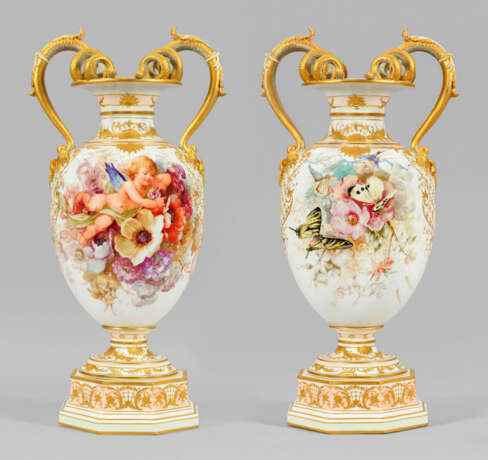 Große KPM Berlin "Urbino-Vase mit Schlangenhenkeln" und - фото 1