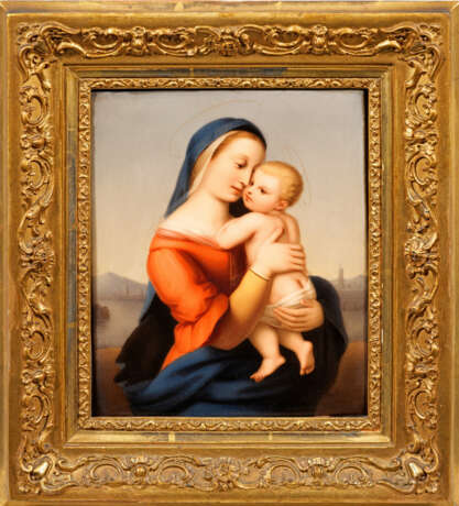 Feines Porzellangemälde der "Madonna Tempi" - photo 1 Feines Porzellangemälde der "Madonna Tempi" - photo 1