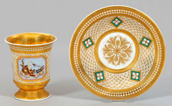 Seltene Ziertasse mit hochfeiner Mikromosaik-Malerei - photo 1