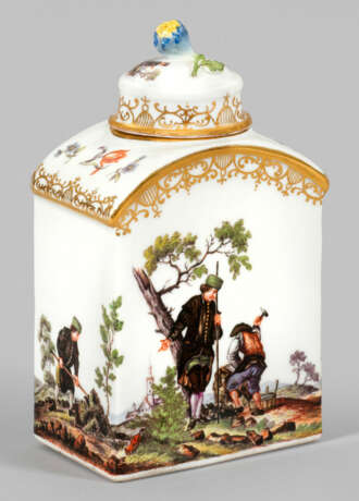 Meissen Teedose mit Bergmannsdekor - photo 1 Meissen Teedose mit Bergmannsdekor - photo 1
