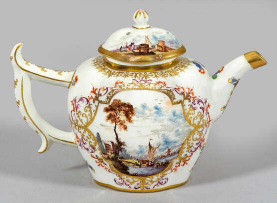 Feine Meissen Teekanne mit Kauffahrteiszenen - photo 2 Feine Meissen Teekanne mit Kauffahrteiszenen - photo 2
