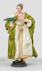 Adelige mit Papagei aus einer neapolitanischen Krippe