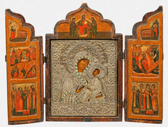 Frühes Triptychon mit Ikone der Gottesmutter von Tichwin - photo 1 Frühes Triptychon mit Ikone der Gottesmutter von Tichwin - photo 1