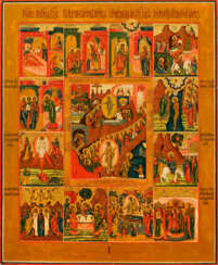 Monumentale Festtagsikone mit Ostergeschehen