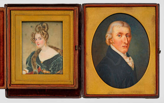 Zwei englische Porträtminiaturen - photo 1