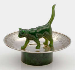 Konfektschälchen mit Miniaturkatze