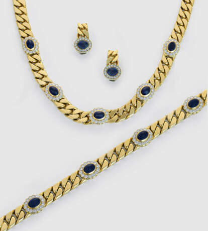 Klassisches Flachpanzer-Saphir-Brillant-Parure von Stichnoth - Foto 1 Klassisches Flachpanzer-Saphir-Brillant-Parure von Stichnoth - Foto 1