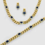 Klassisches Flachpanzer-Saphir-Brillant-Parure von Stichnoth - Foto 1