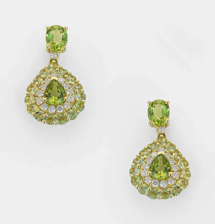 Paar Peridot-Brillant-Ohrringe - фото 1 Paar Peridot-Brillant-Ohrringe - фото 1