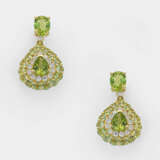 Paar Peridot-Brillant-Ohrringe - фото 1